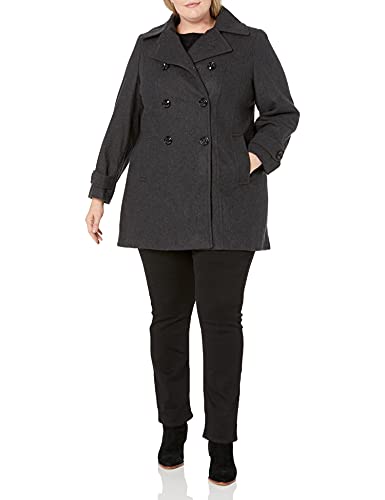 Anne Klein Women s Classic Double Breasted Coat Plus Size Original Brand