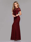 Women's Elegant Mermaid Lace See-Through Evening Dresses  - Sara Clothes