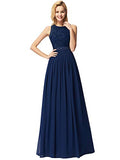 Ever-Pretty Women's Elegant Round Neck A Line Empire Waist Sleeveless Maxi Long Lace Chiffon Formal Ball Gowns Evening Bridesmaid Dresses 07391