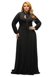 Women's Vintage Long Sleeve Plus Size Evening Party Maxi Dress Gown