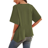 Womens Floral Chiffon Blouses V Neck Batwing Short Sleeve Summer Tops Shirts | Original Brand | Women's Tops and Blouses