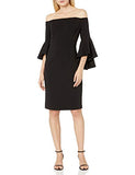 Women's Off The Shoulder Solid Bell Sleeve Sheath Dress