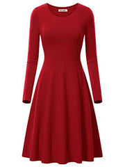 VETIOR Long Sleeve Dress for Women Casual Autumn Swing Midi Dresses for Women Dress