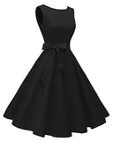 Hanpceirs Women's Boatneck Sleeveless Swing Vintage 1950s Cocktail Dress | Women's Cocktail Dresses
