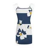 Women Summer Dress Sleeveless Striped Drawstring Mini Dress Causal Sling Strap Beach Dress | Original Brand