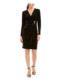Women's Metallic Faux Wrap Dress | Women's Work Dresses