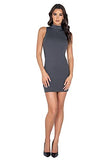 Women's Roma Ribbed Turtle Neck Sleeveless Dress Casual