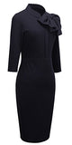 Women's Vintage Bowknot 4-Mar Sleeve Party Dress B244 | Women's Work Dresses