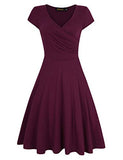 Women V-Neck A-Line Fit Flare Swing Party Dress