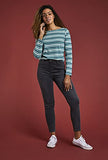 Organic Cotton Striped T-Shirt Washed Teal