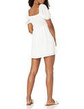 Women's Puff Short Sleeve Square Neck Mini Dress