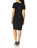 Women's Short Sleeved Seamed Sheath Dress