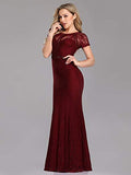 Women's Elegant Mermaid Lace See-Through Evening Dresses  - Sara Clothes