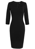 Womens Square Neck Work Business Cocktail Party Bodycon Sheath Dress | Women's Work Dresses
