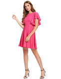 Rose Women's Stretchy A Line Swing Flared Skater Cocktail Party Dress - Romwe | Women's Cocktail Dresses