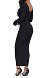 SheKiss Women's Off Shoulder Long Sleeves Bodycon Sweater Dress Sexy Knit Slim Cardigans