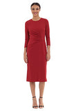 Women's Front Drape Slant Pocket Sheath Dress | Women's Work Dresses