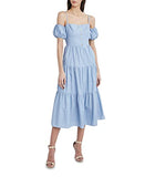 Women's Off The Shoulder Chambray Flowing Maxi Dress | Women's Maxi Dresses