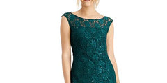 Apparel Womens Sequined Lace Evening Dress