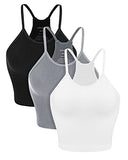 Women's Crop 3-Pack Washed Seamless Rib-Knit Camisole Crop Tank Top | Original Brand | Women's Tops and Blouses