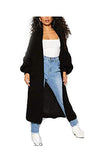 Long Cardigan for Women Classic Open Front Boyfriend Balloon Sleeve Chunky Knitted Maxi Longline Floaty Cardigan 2 Side Pockets Loose Long Sleeve Oversize Blazer Sweater Plus Size 8-22 | Women's Cardigan