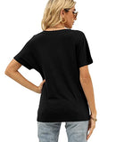 Womens Summer Tops Short Sleeve V Neck Twist Front Loose Fit Dolman Tops | Original Brand | Women's Tops and Blouses