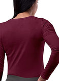 Burgundy Scrubs for Ladies - Long Sleeve Comfort Underscrub Tee - SIVVAN Womens Fall Fashion | Women's Tops and Blouses