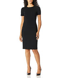 Women's Short Sleeved Seamed Sheath Dress