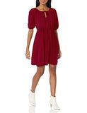 Women's Blouson Peasant Dress,  Burgandy,  X-Large Petite | Original Brand