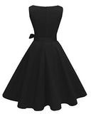 Hanpceirs Women's Boatneck Sleeveless Swing Vintage 1950s Cocktail Dress | Women's Cocktail Dresses