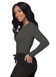 Heather Charcoal Scrubs for Ladies - Long Sleeve Comfort Underscrub Tee - SIVVAN Womens Fall Fashion | Women's Tops and Blouses