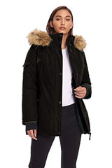 Alpine North Womens Vegan Down Parka Jacket with Faux Fur