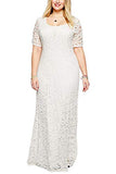Women's Full Lace Plus Size Wedding Maxi Dress | Women's Evening Gowns