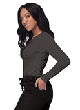 Charcoal Scrubs for Ladies - Long Sleeve Comfort Underscrub Tee - SIVVAN Womens Fall Fashion | Women's Tops and Blouses