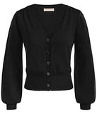 Women's Vintage Lantern Long Sleeve V-Neck Cardigan Knitwear 128 | Women's Cardigan