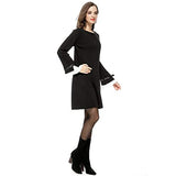 Women's Plus Size Crewneck Bow Flare Sleeve Knitted Sweater Jumper Dress