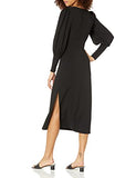 Women's Balloon Sleeve Keyhole Midi Dress