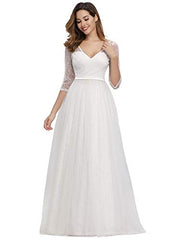 Women's A-line Sweetheart Floral Lace Wedding Party Dress 0806