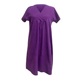 Summer Dress Women's Short Sleeve V-Neck High Waist Dresses High Waist Dress Casual Dresses Knee-Length Beach Dresses A Line Short Summer Dresses Blouse Dress Loose | Women's Work Dresses