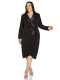 Women's Knit Crepe Tuxedo Wrap Dress