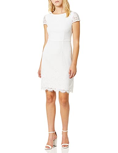 Women's Corey Plunging Mix Media Cap Sleeve A-line Midi Dress | Women's Lace Dresses