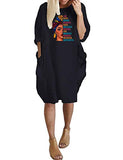 Black Woman Beautiful Magic Long Sleeve Oversize Baggy Dresses with Pockets