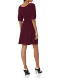 Women's Blouson Peasant Dress,  Plum,  Large Petite | Original Brand