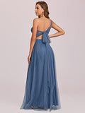 Women's Maxi Lace Backless One Shoulder Tulle Bridesmaid Dresses  - Sara Clothes