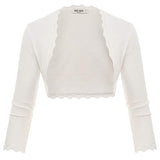 Women Elegant 3/4 Sleeve Knitted Bolero Cardigan Open Front Irregular Hem Cropped Shrug | Women's Cardigan