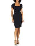 Women's Tulip Sleeve Square Neck Crepe Sheath Dress | Original Brand | Women's Cocktail Dresses