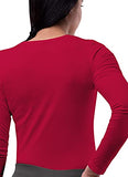 Red Scrubs for Ladies - Long Sleeve Comfort Underscrub Tee - SIVVAN Womens Fall Fashion | Women's Tops and Blouses
