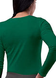 Hunter Green Scrubs for Ladies - Long Sleeve Comfort Underscrub Tee - SIVVAN Womens Fall Fashion | Women's Tops and Blouses