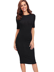 SheIn Women's Short Sleeve Elegant Sheath Pencil Dress