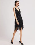 Women's 1920s Flapper Dress V Neck Slip Dress Roaring 20s Great Gatsby Dress for Party